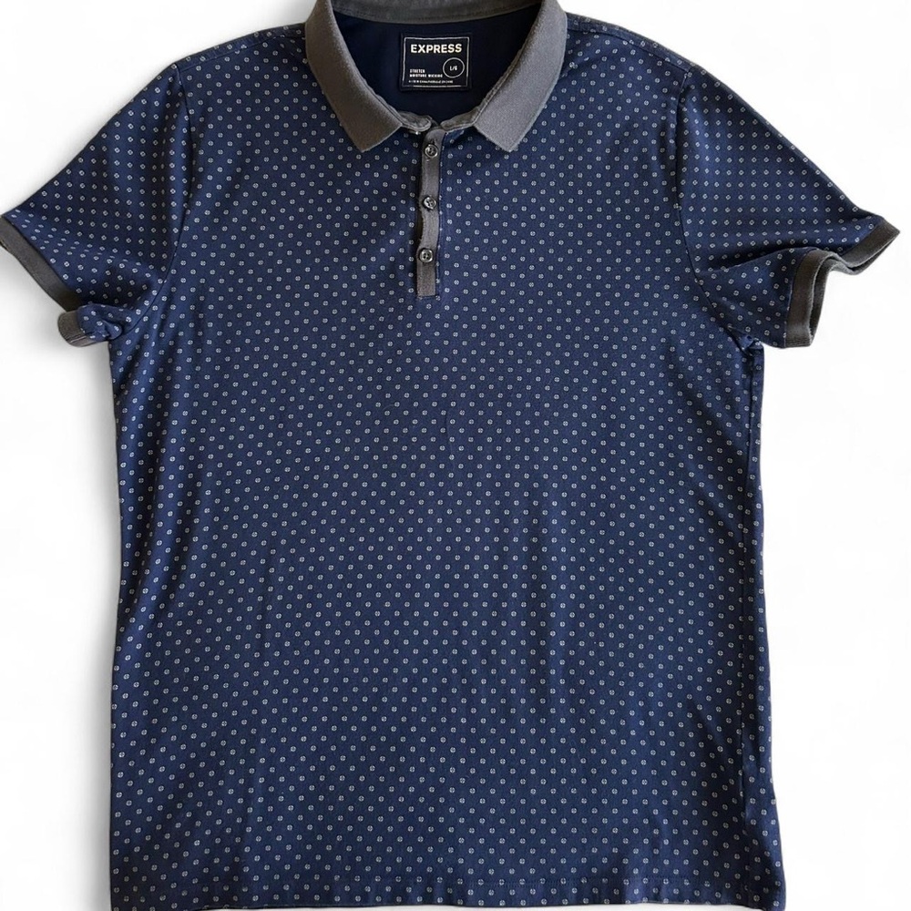 Express blue polo shirt